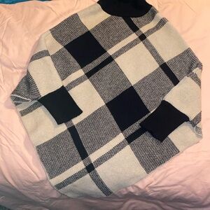 SHEIN ACRYLIC CHECKARD PRINT PONCHO STYLE SWEATER